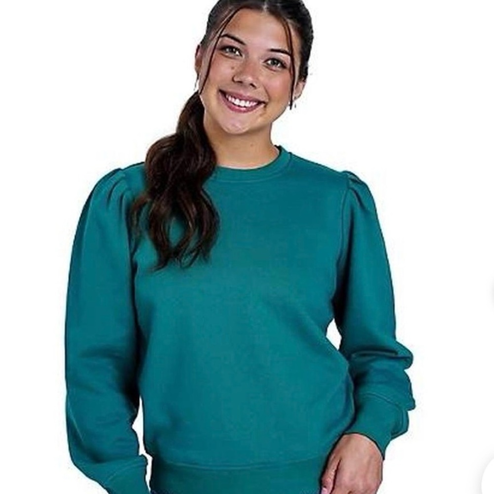 Molly Yeh Green Puff Sleeve Sweatshirt NWT